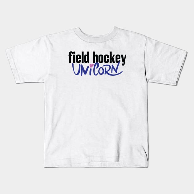 Field Hockey Unicorn Kids T-Shirt by ProjectX23Red